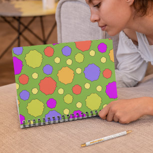Cuaderno Punto geométrico retro brillante y audaz
