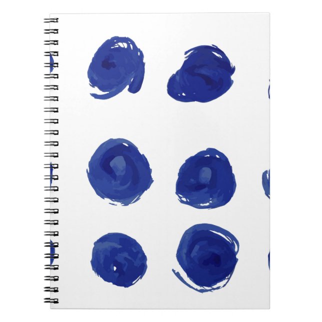 Cuaderno Punto Polka, color azul índigo. (Frente)