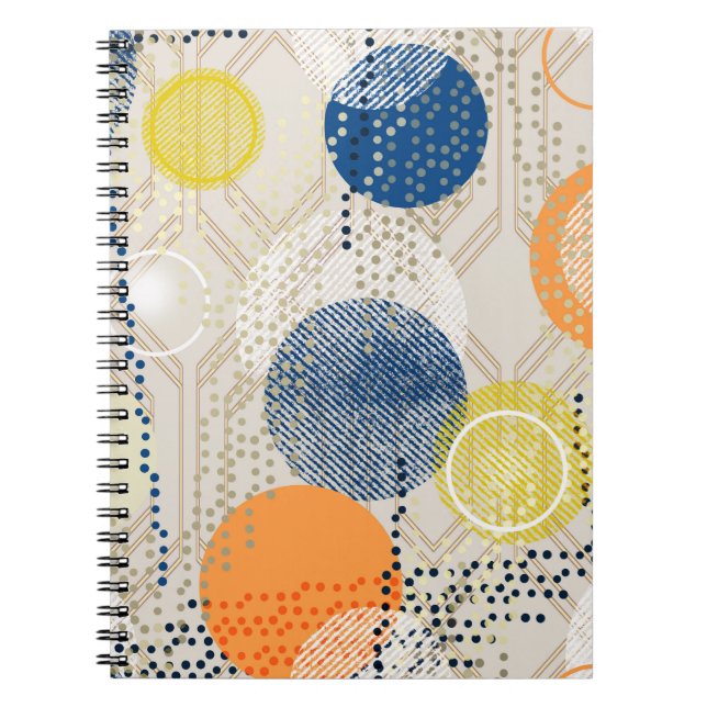 Cuaderno Punto polka colorido abstracto (Frente)