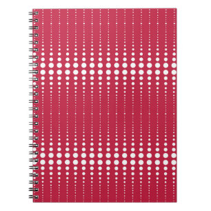 Cuaderno Punto polka rojo , punto polka, retro, punto polka