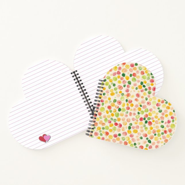 Cuaderno Puntos afrutados de menta rosa amarillo verde  (Interior)