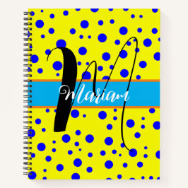 Cuaderno Puntos Azules Estéticos & Color Amarillo - Monogra