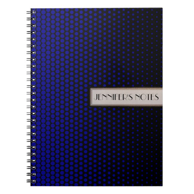 Cuaderno Puntos Azules Techno Elegante Negro (Frente)