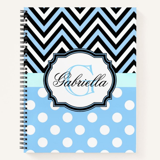 Cuaderno Puntos azules y rayas (Anverso)