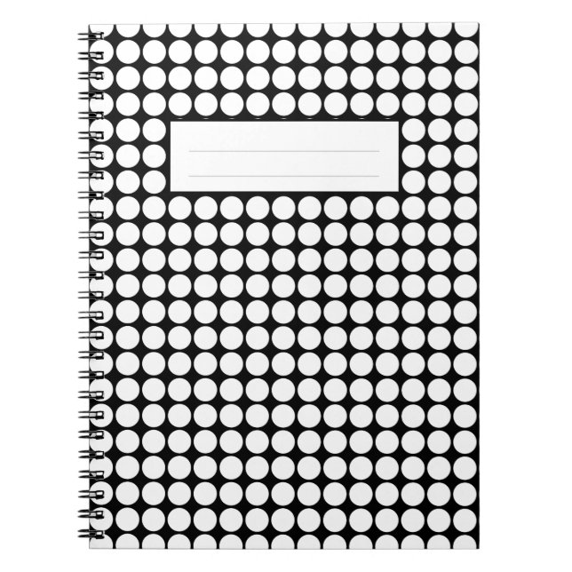 Cuaderno Puntos blancos mínimos en fondo negro sólido (Frente)