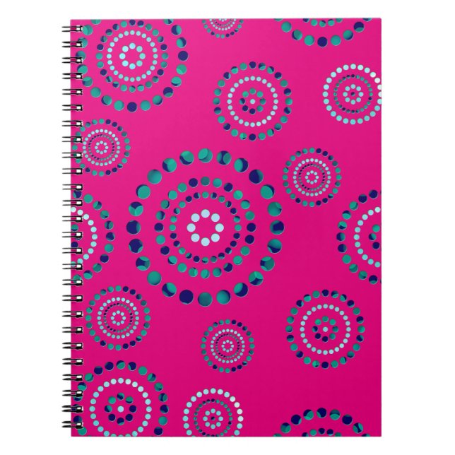 Cuaderno Puntos Círculo Poder Flores + tu fondo. (Frente)