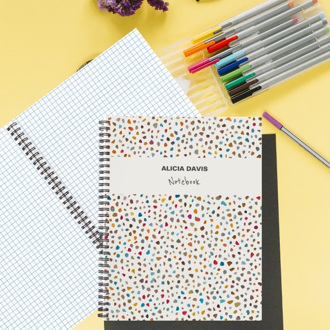 Cuaderno Puntos clásicos de Terrazzo Multicolor | Tu nombre (Subido por el creador)