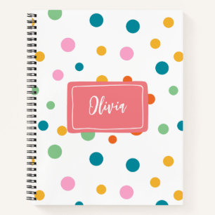 Cuaderno Puntos Coloridos Personalizados Alegres
