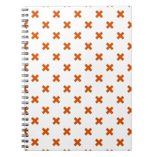 Cuaderno puntos cruzados naranjas sobre blanco