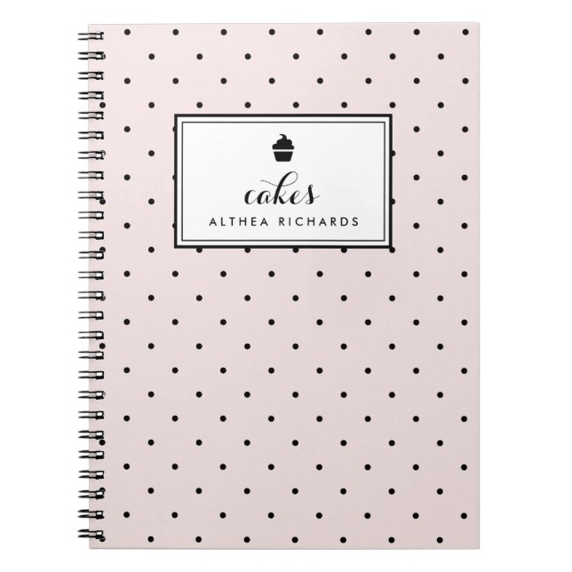 Cuaderno Puntos de la Polka de Rubor | Baking Recipe Notebo (Frente)