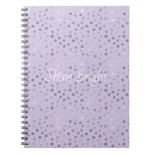 Cuaderno Puntos de plata brisa de lavanda