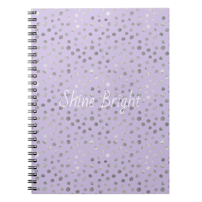 Cuaderno Puntos de plata brisa de lavanda (Frente)