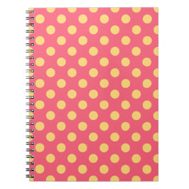 Cuaderno Puntos de polka amarilla sobre el coral