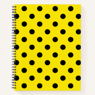 Cuaderno Puntos de polka amarillos y negros