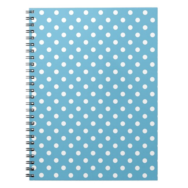 Cuaderno Puntos de polka azul bebé (Frente)