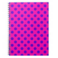 Puntos de polka azul en fuchsia