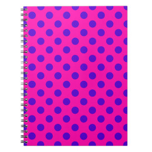 Cuaderno Puntos de polka azul en fuchsia