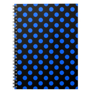 Cuaderno Puntos de polka azul y negro