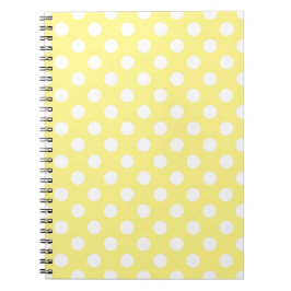 Cuaderno Puntos de polka blanco sobre amarillo limón