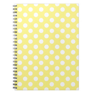 Cuaderno Puntos de polka blanco sobre amarillo limón