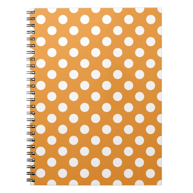 Cuaderno Puntos de polka blanco sobre ámbar (Frente)