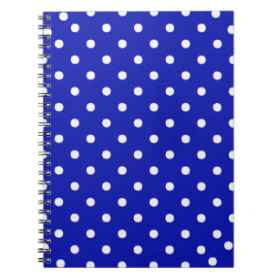 Cuaderno puntos de polka blanco sobre azul