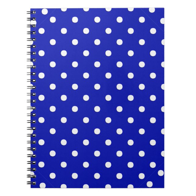 Cuaderno puntos de polka blanco sobre azul (Frente)