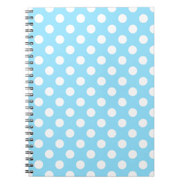 Cuaderno Puntos de polka blanco sobre azul pálido