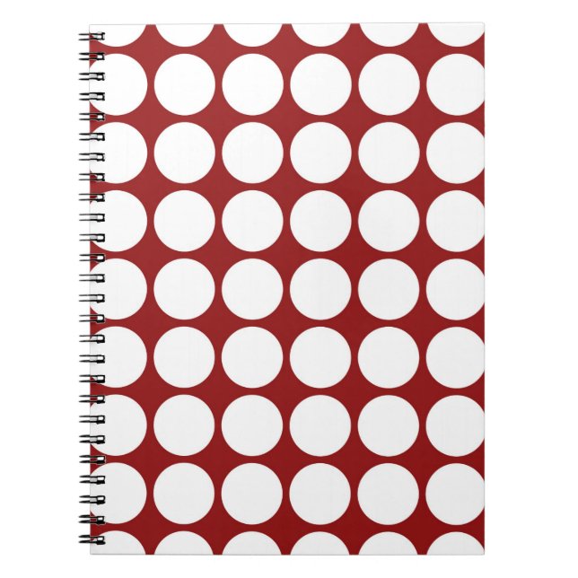 Cuaderno Puntos de Polka Blanco sobre el rojo (Frente)