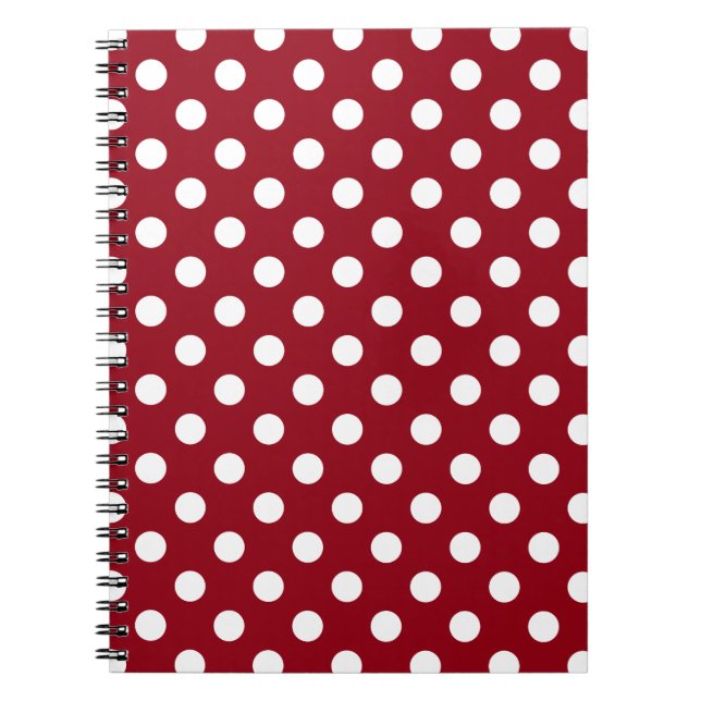 Cuaderno Puntos de Polka Blanco sobre el rojo Criminson (Frente)
