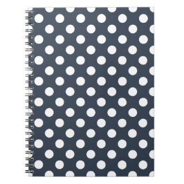 Cuaderno Puntos de polka blanco sobre gris azul