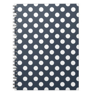 Cuaderno Puntos de polka blanco sobre gris azul
