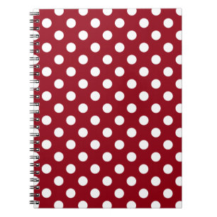 Cuaderno Puntos de polka blanco sobre rojo carmesí