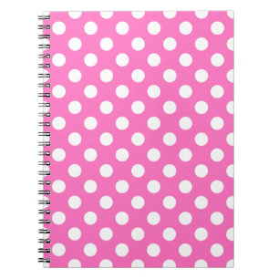 Cuaderno Puntos de polka blanco sobre rosa