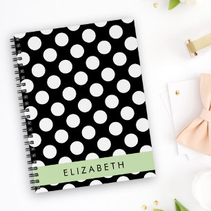 Cuaderno Puntos de Polka blancos y negros, punteados, tu no