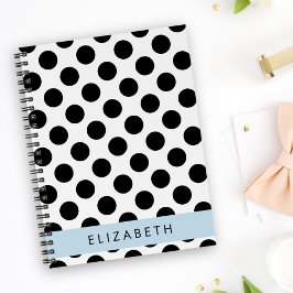 Cuaderno Puntos de Polka blancos y negros, punteados, tu no