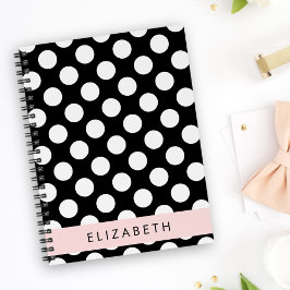 Cuaderno Puntos de Polka blancos y negros, punteados, tu no