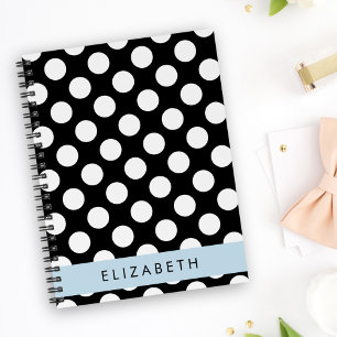 Cuaderno Puntos de Polka blancos y negros, punteados, tu no