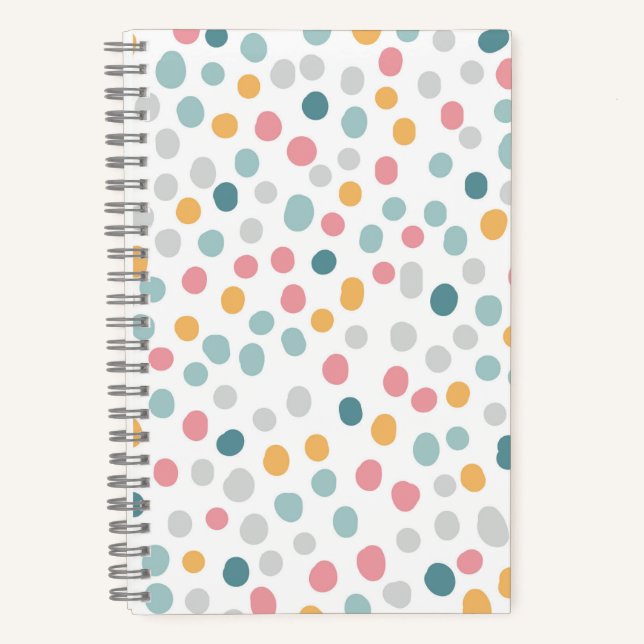 Cuaderno Puntos de Polka Coloridos del Patrón Sin Marea (Anverso)