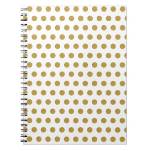 Cuaderno Puntos de polka dorados y blancos
