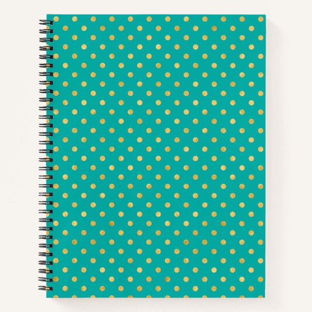 Cuaderno Puntos de Polka Elegantes -Moneda y Oro- (Anverso)
