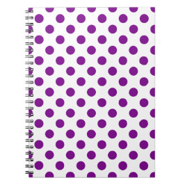 Cuaderno Puntos de polka morado y blanco