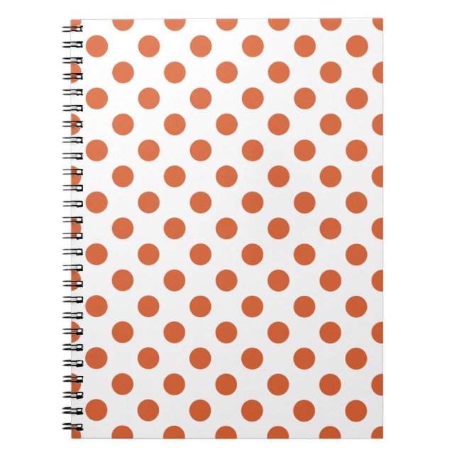 Cuaderno Puntos de polka naranja quemados (Frente)