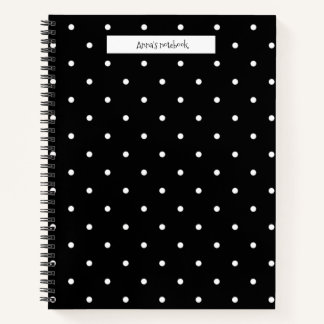 Cuaderno Puntos de polka negros y blancos