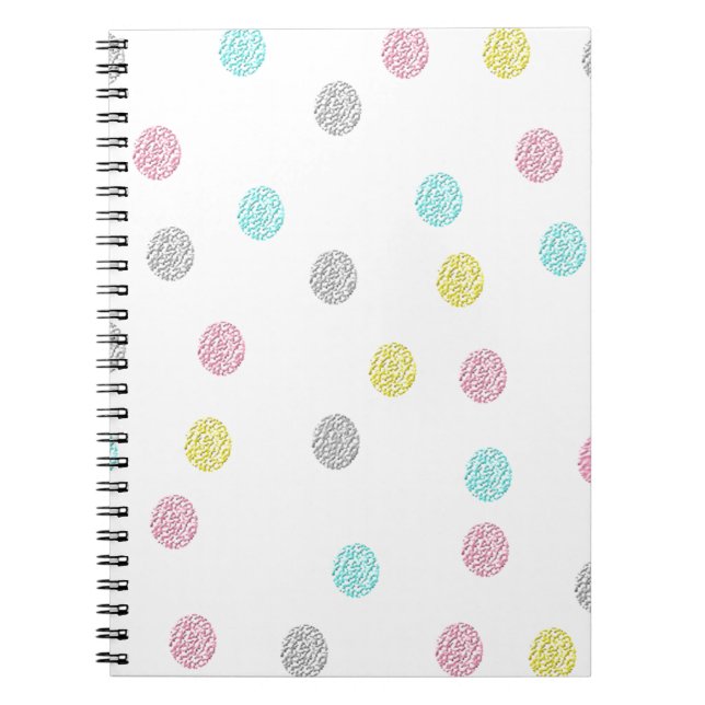 Cuaderno Puntos de Polka Pastel (Frente)