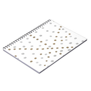 Cuaderno Puntos de Polka Plata y Oro