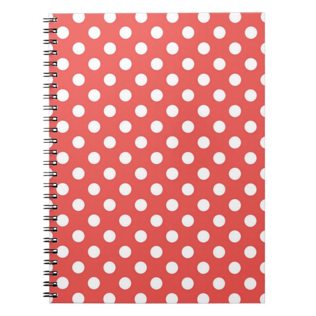 Cuaderno Puntos de Polka Rojo y Blanco (Frente)