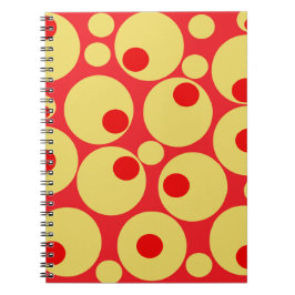 Cuaderno Puntos de Polka Rojo y Oro