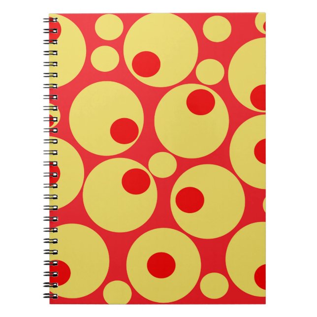 Cuaderno Puntos de Polka Rojo y Oro (Frente)