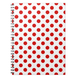 Cuaderno Puntos de polka rojos y blancos